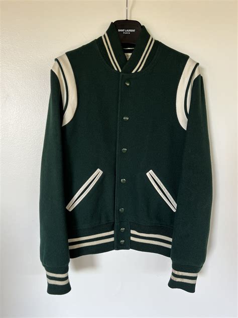 slp varsity jacket replica|Saint Laurent Teddy Jacket Review .